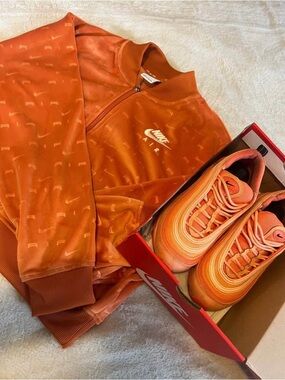 Nike Air Max 97 (8W) Orange + Free Orange Velour Nike Jacket (XL)